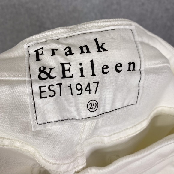 Frank & Eileen White Signature Derry Slim Straight High Rise Jean Raw Hem Sz 29 - Picture 9 of 10